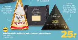 Netto President brie, Salling Princip Cheddar eller danablu tilbud