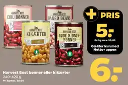 Netto Harvest Best bønner eller kikærter tilbud