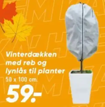 Vinterdækken med reb og lynlås til planter