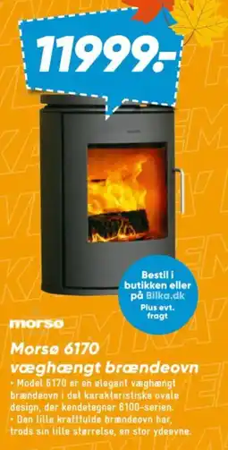 Bilka Morso 6170 væghængt brændeovn tilbud