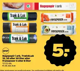 Netto Træk & Luk Bagepapir i ark tilbud