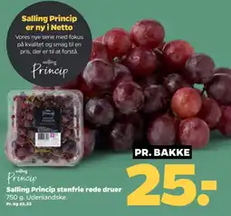 Netto Salling Princip stenfrie røde druer tilbud