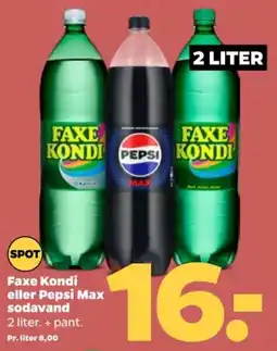 Netto Faxe Kondi eller Pepsi Max sodavand tilbud