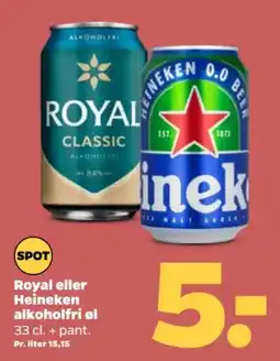 Netto Royal eller Heineken alkoholfri øl tilbud