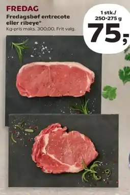 Kvickly Fredag Fredagsbøf entrecote eller ribeye tilbud