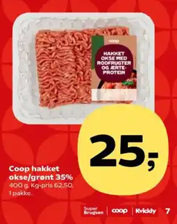 Kvickly Coop hakket okse/grønt 35% tilbud