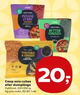 Kvickly Coop asia cubes eller dumplings tilbud