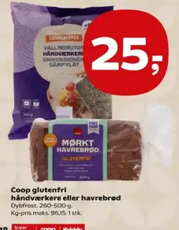 Kvickly Coop glutenfri håndværkere eller havrebrød tilbud