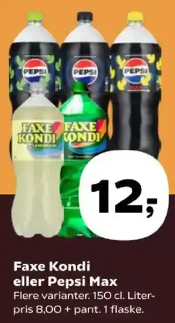 Kvickly Faxe Kondi eller Pepsi Max tilbud