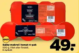 Netto Sæby makrel i tomat tilbud