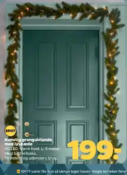Netto Spot kunstig granguirlande med lyskæde tilbud
