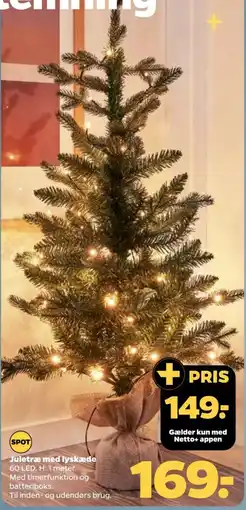 Netto Spot Juletræ med lyskæde tilbud