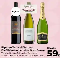 Kvickly Ripasso Terre di Verona, Die Weinmacher eller Gran Baron tilbud
