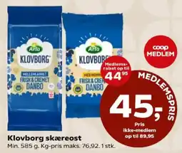 Kvickly Klovborg skæreost tilbud
