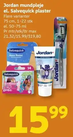 Løvbjerg Jordan mundpleje el. Salvequick plaster tilbud