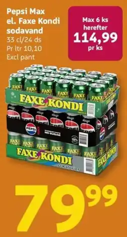 Løvbjerg Pepsi Max el. Faxe Kondi sodavand tilbud