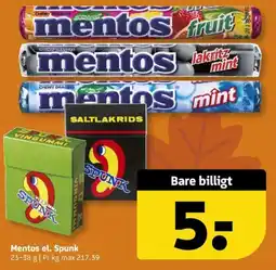Løvbjerg Mentos el. Spunk tilbud