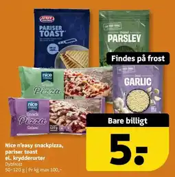 Løvbjerg Nice n'easy snackpizza, pariser toast el. krydderurter tilbud
