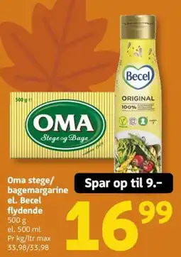 Løvbjerg Oma stege/bagemargarine el. Becel flydende tilbud