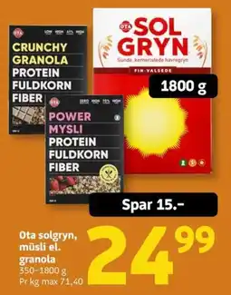 Løvbjerg Ota solgryn, müsli el. granola tilbud