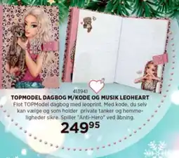 KiDS Coolshop Topmodel Dagbog M/Kode og Musik Leoheart tilbud