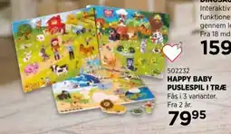 KiDS Coolshop Happy Baby puslespil i træ tilbud