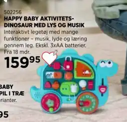 KiDS Coolshop Happy Baby aktivitets-dinosaur med lys og musik tilbud