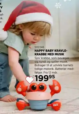 KiDS Coolshop Happy Baby Kravle-Krabbe med Musik tilbud