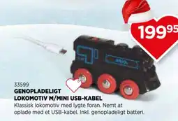 KiDS Coolshop Genopladeligt lokomotiv m/mini usb-kabel tilbud