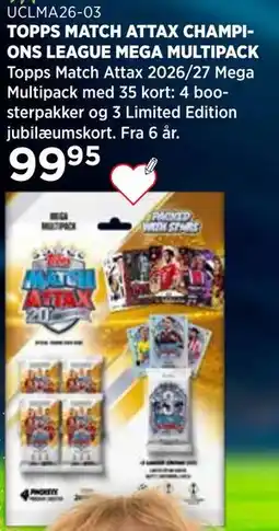 KiDS Coolshop TOPPS MATCH ATTAX CHAMPIONS LEAGUE MEGA MULTIPACK tilbud