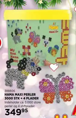 KiDS Coolshop HAMA MAXI PERLER 3000 STK + 4 PLADER tilbud
