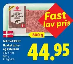 Lidl MADVÆRKET Hakket grise- og kalvekød tilbud