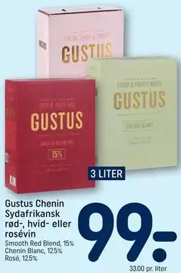 REMA 1000 Gustus Chenin Sydafrikansk rød-, hvid- eller rosévin tilbud