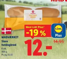 Lidl MADVÆRKET Store hotdogbrød, App-pris tilbud