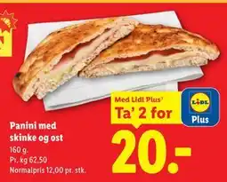 Lidl Panini med skinke og ost, App-pris tilbud