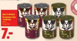 Lidl MAX'S WORLD Hundepaté eller -fuldfoder tilbud