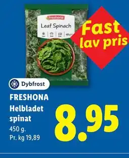 Lidl FRESHONA Helbladet spinat tilbud