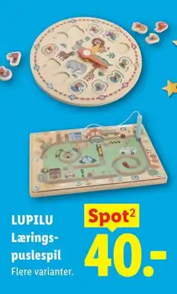 Lidl LUPILU Læringspuslespil tilbud