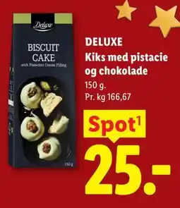 Lidl DELUXE Kiks med pistacie og chokolade tilbud