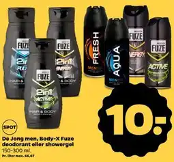 Netto De Jong men, Body-X Fuze deodorant eller showergel tilbud