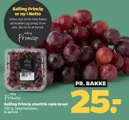 Netto Salling Princip stenfrie røde druer tilbud