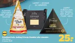 Netto Président brie, Salling Princip Cheddar eller danablu tilbud