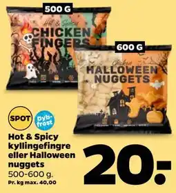 Netto Hot & Spicy kyllingefingre eller Halloween nuggets tilbud
