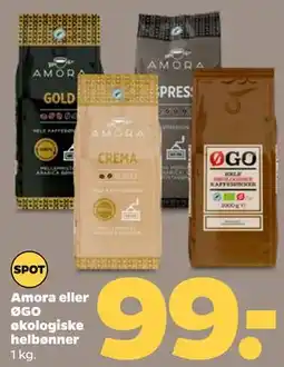 Netto Amora eller ØGO økologiske helbønner tilbud