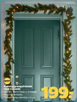 Netto Kunstig granguirlande med lyskæde tilbud