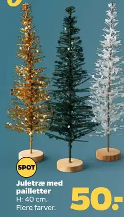 Netto Juletræ med pailletter tilbud