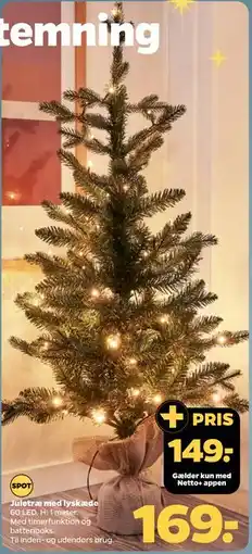 Netto Juletræ med lyskæde tilbud