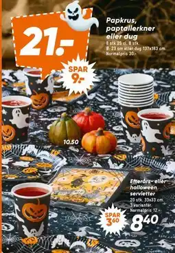 Bilka Papkrus, paptallerkner eller dug tilbud