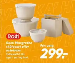 Bilka Rosti Margrethe skålesæt eller osteboks tilbud