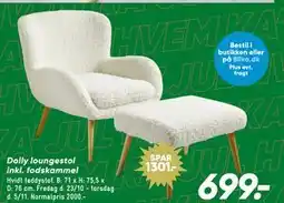 Bilka Dolly loungestol inkl. fodskammel tilbud